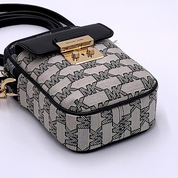 Michael Kors Sloan Editor Small Phone Logo Jacquard Crossbody Black Multi - Picture 12 of 16